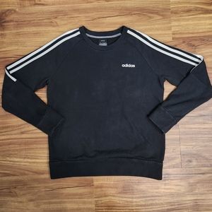 Adidas 3 Stipes Black and White Crewneck Pullover Size Medium